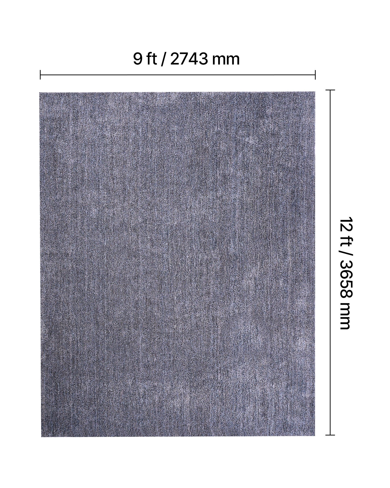 VEVOR Alfombra de Pelo Corto 3658 x 2743 mm, para Salón, 20 mm de Altura, para Interior, para Salón y Dormitorio, sin Pelusa y con Base Antideslizante de TPR, Combinación de Azul, Blanco y Gris