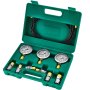 VEVOR Kit de prueba de presión hidráulica, 250/400/600 bar, 3 manómetros, 6 accesorios, 3 mangueras de prueba, medidor de prueba hidráulica para excavadora con estuche de transporte