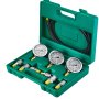 VEVOR Kit de prueba de presión hidráulica, 250/400/600 bar, 3 manómetros, 6 accesorios, 3 mangueras de prueba, medidor de prueba hidráulica para excavadora con estuche de transporte