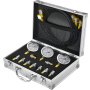 VEVOR Hydraulic Pressure Test Set, 250 / 400 / 600 bar, 3 Gauges, 9 Test Couplings, 3 Test Hoses, Excavator Hydraulic Test Gauge Set with Portable Carrying Case for Excavators, Tractors, Construction Equipment
