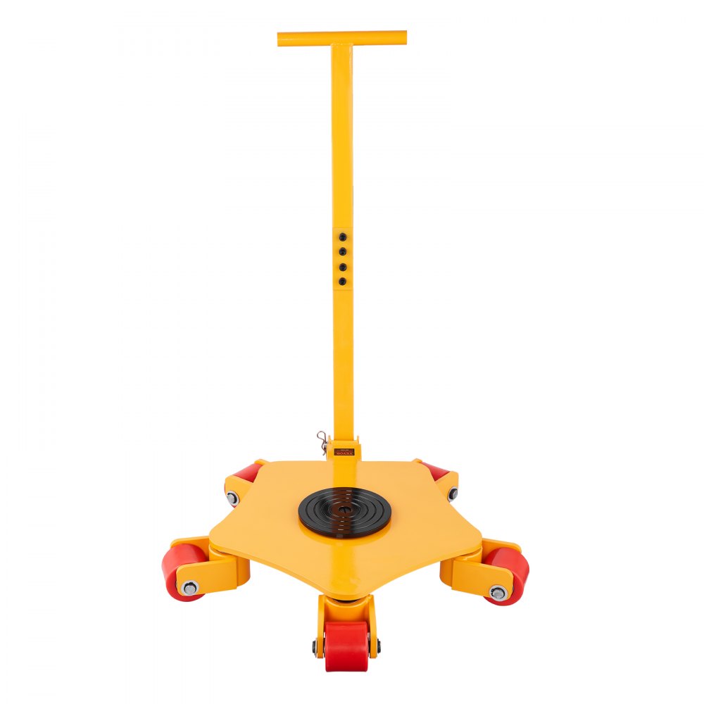 VEVOR Plataforma Rodante para Maquinaria con Manija, Carga de 3991,6 kg, Patín para Maquinaria con Tapa Giratoria de 360° y 5 Ruedas Giratorios, Equipo de Movimiento Industrial para Taller, Amarillo