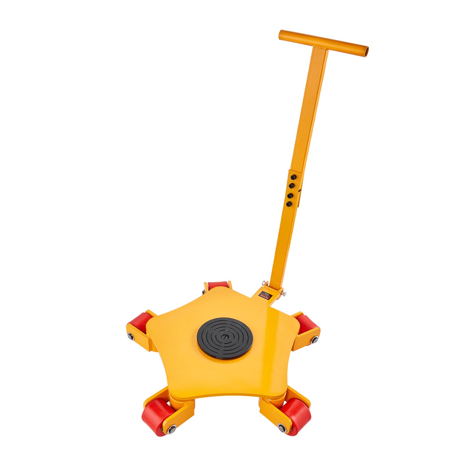 VEVOR Plataforma Rodante para Maquinaria con Manija, Carga de 3991,6 kg, Patín para Maquinaria con Tapa Giratoria de 360° y 5 Ruedas Giratorios, Equipo de Movimiento Industrial para Taller, Amarillo