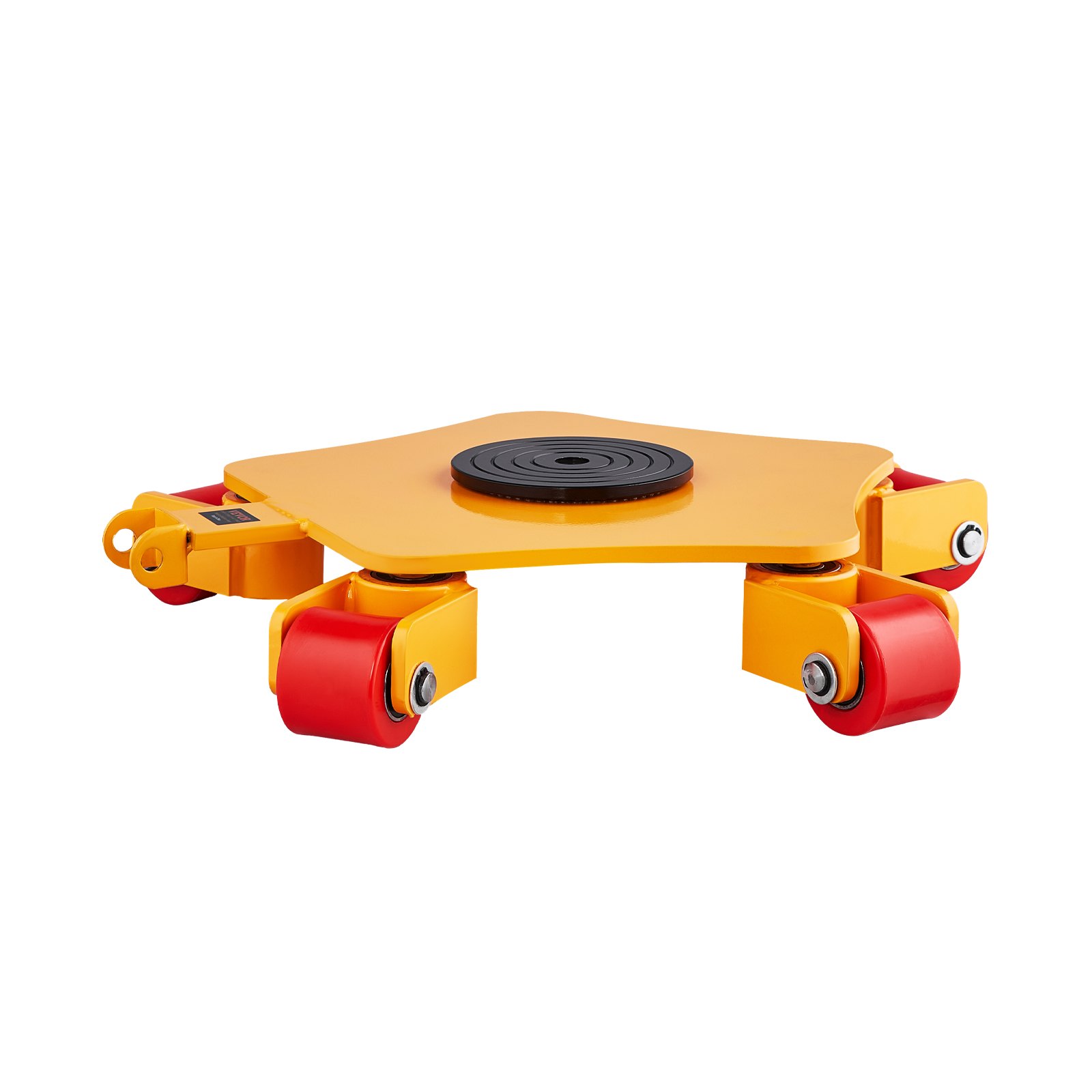 VEVOR Plataforma Rodante para Maquinaria con Manija, Carga de 3991,6 kg, Patín para Maquinaria con Tapa Giratoria de 360° y 5 Ruedas Giratorios, Equipo de Movimiento Industrial para Taller, Amarillo
