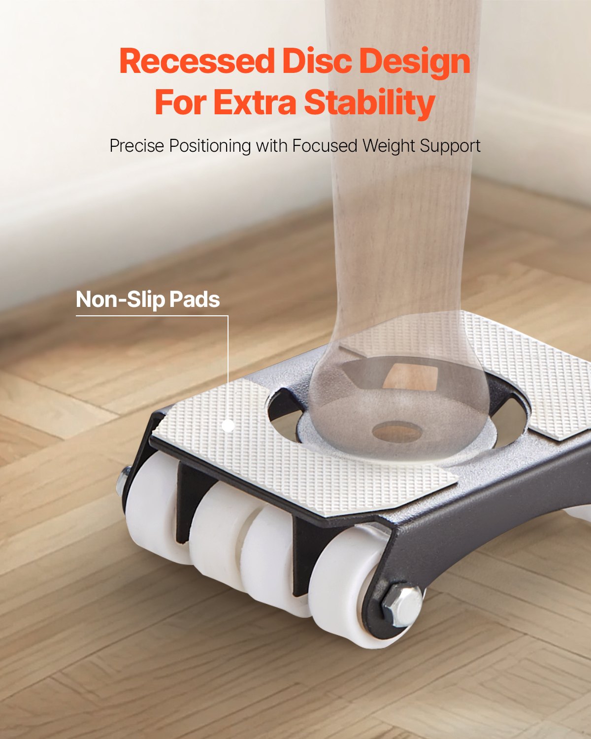 VEVOR 4 PCS Plataforma Rodante para Muebles Carga de 340 kg, Transportador de Muebles Resistente con Ruedas, Estructura de Doble Fila y Ocho Ruedas y Panel de Acero al Carbono para Mover Muebles