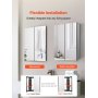 VEVOR Botiquín con Espejo para Baño, 2 Puertas con Espejo y Estantes de Vidrio Ajustables, Instalación Empotrada y Montada en Pared, Aluminio, Organizador de Almacenamiento, 662 x 135 x 762 mm