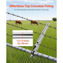 VEVOR Brazo de Extensión de Alambre de Púas, 10 Paquetes Extensores de Postes de Cerca de 375 mm, Diseño de Soporte en U, Extensor de Altura de Cerca de Acero para Evitar que Las Mascotas Salten