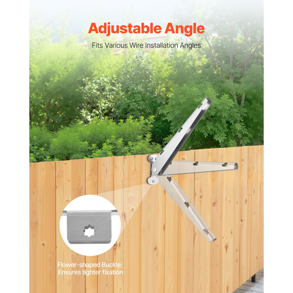 VEVOR Brazo de Extensión de Alambre de Púas, 10 Paquetes Extensores de Postes de Cerca de 31 cm, Extensor de Altura de Cerca de Acero  para Evitar que Las Mascotas Salten para Cercas de Madera