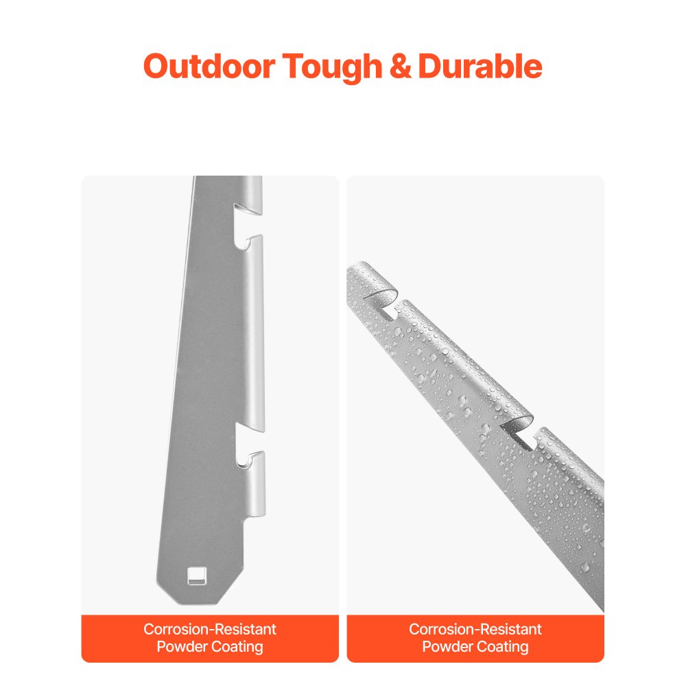 VEVOR Barbed Wire Arm, 10 Packs 310 mm Fence Post Extender, Flat or Surface Mounted, Galvanized Steel Fence Height Extender, Protect Privacy and Prevent Pets Jumping Off, for Outdoor Wood Concrete Fences