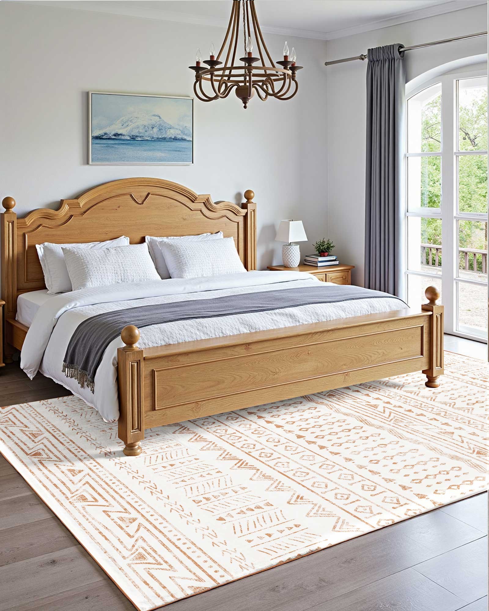 VEVOR Alfombra Suave de 1,5 x 2,4 m Alfombra Moderna Pelo Corto Antideslizante Resistente al Desgarro Elegante Ideal para Dormitorio, Oficina, Sala de Estar, Habitación Infantil, Entrada, Beige