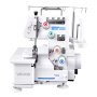 VEVOR Máquina de Coser Overlock, 1250 Puntadas por Minuto, Compatible con 3 y 4 Hilos, con Luz LED y Pies de Succión Fuertes, con Marco de Metal para Varios Tejidos, Blanco, 260 x 270 x 270 mm