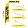 VEVOR Bandera de Plumas, 4,3 m 10 Kits Bandera de Estandarte de Pluma, 25 mm Poste de Bandera de Pluma, Banderas Publicitarias, Bandera Tipo Pluma con Bolsa para Apertura, Presentaciones de Tiendas