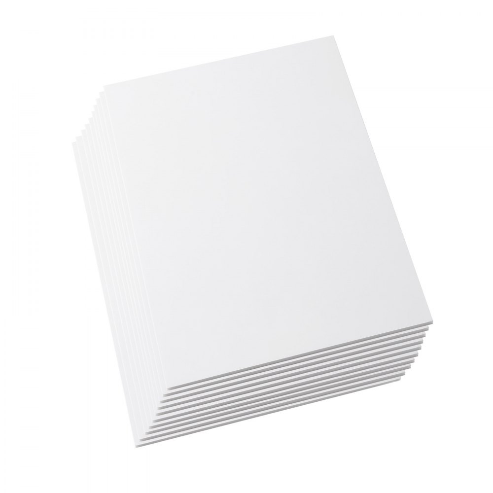 VEVOR Cartón Pluma Blanco Juego de 10, Panel de Espuma 5 mm 760 x 1015 mm, con Superficie Lisa, Doble Cara, Material Sin Ácido y Corte Preciso para Proyectos para Manualidades, Arte y Presentaciones