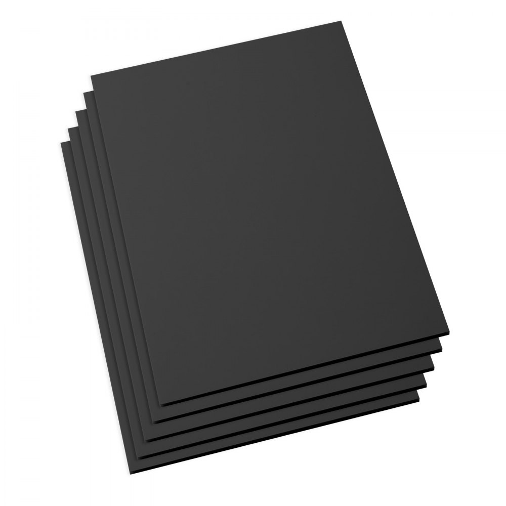 VEVOR Cartón Pluma Negro Juego de 5, Panel de Espuma 5 mm 915 x 1220 mm, con Superficie Lisa, Doble Cara, Material Sin Ácido, Corte Preciso y Montaje Creativo para Manualidades, Arte y Presentaciones