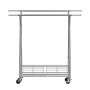 VEVOR Perchero Burro para Ropa 107-166 cm 2 Barras para Colgar y Cesta de Almacenamiento, Burro de Ropa con Ruedas, Carga de 150 kg, de Acero al Carbono, para Dormitorio, Lavandería, Sala de Estar
