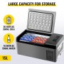 VEVOR Nevera Portátil Eléctrica 15L 12/24V Refrigerador Portátil del Automóvil -20~10 Centígrados Nevera de Coche Eléctrica con Batería de Coche de 3 Niveles Modo Dual con Panel de Control LCD Camping