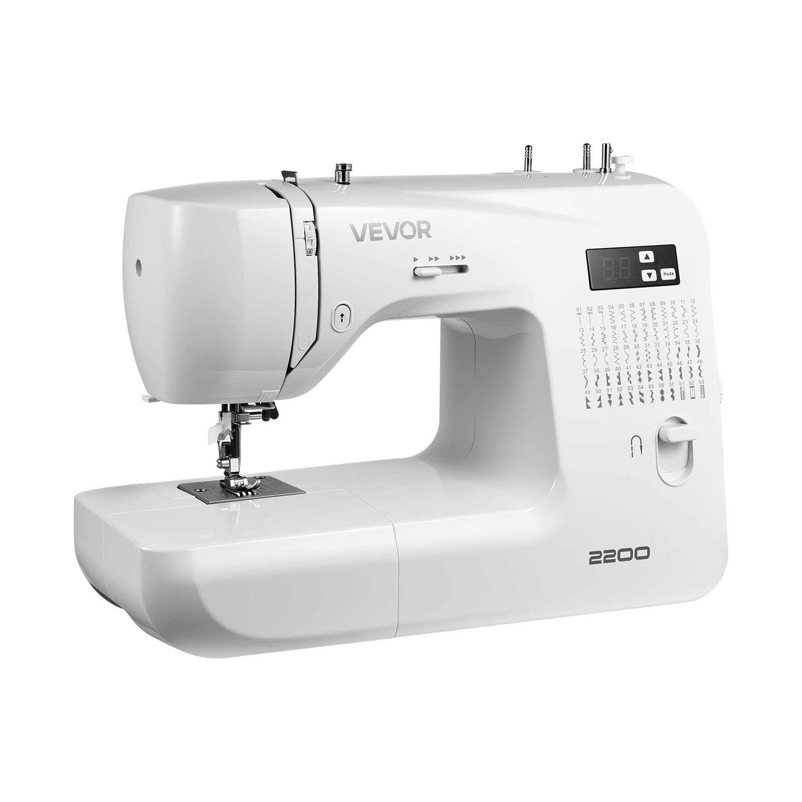 VEVOR Computerized Sewing Machine, 60 Stitch Applications, with LED Screen, Foot Pedal and LED Light, Heavy-Duty Metal Frame, Digital Sewing Machine with Powerful Motor for Crafts and Mending