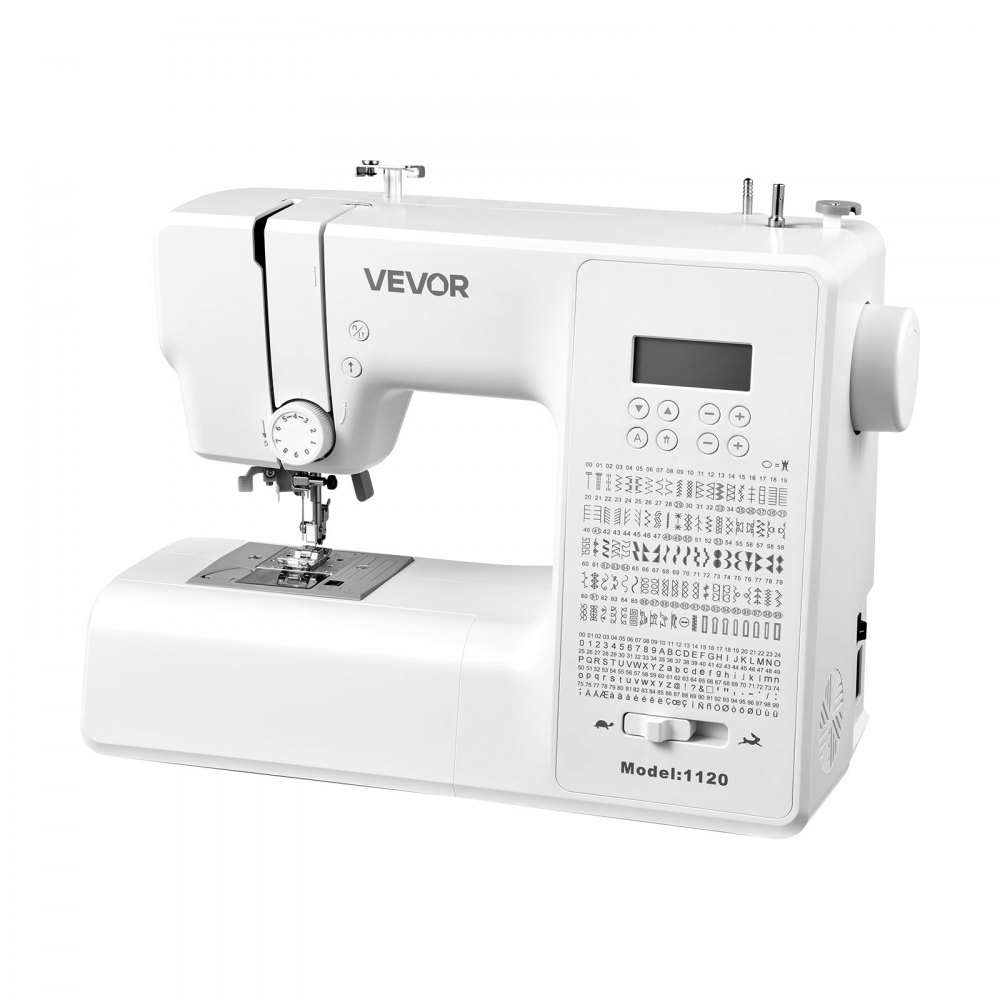VEVOR Computerized Sewing Machine, 200 Stitch Applications, with LCD Screen, Foot Pedal and LED Light, Heavy-Duty Metal Frame, Digital Sewing Machine with Powerful Motor for Crafts and Mending