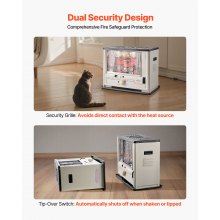 VEVOR Calefactor de Queroseno 10 000 BTU, Portátil, 14 L, con Apagado Automático, Llama Ajustable y Protección Antivuelco, para Casa, Garaje, Sótano, Camping, Taller y Emergencias, Color Negro