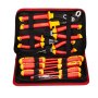 VEVOR Juego de Destornilladores Aislados, 12 PCS Kit de Destornilladores Eléctricos Profesionales con Puntas Ranuradas Phillips Magnéticas, Alicates Aislados y Alicates Diagonales para Electricistas