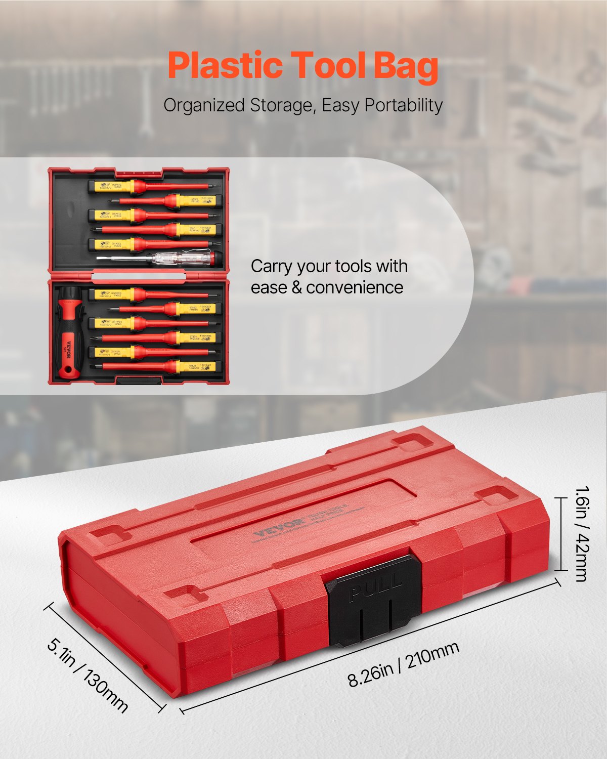 VEVOR insulated screwdriver set, 13-piece, electric screwdriver set, insulated electrician's tool set, with magnetic Phillips, slotted and Pozidriv Torx tips, screwdrivers