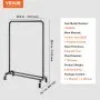 VEVOR Perchero Burro para Ropa de 1 Barra Largo de 1010 mm Alto de 1510 mm Perchero de Acero al Carbono con Zapatero en Parte Inferior Perchero de Pie para Guardar Ropas Zapatos en Dormitorio, Negro