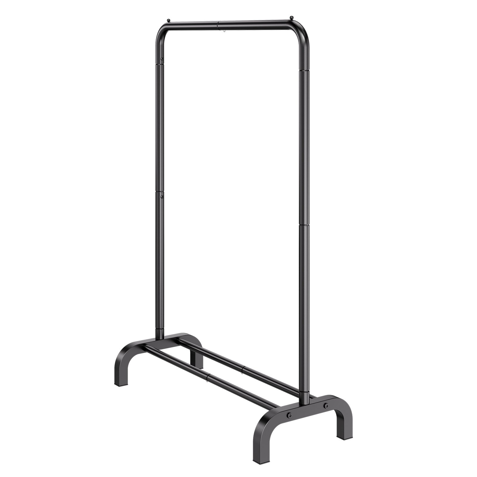 Perchero VEVOR en color negro con estructura de metal resistente y estante inferior para almacenamiento adicional.