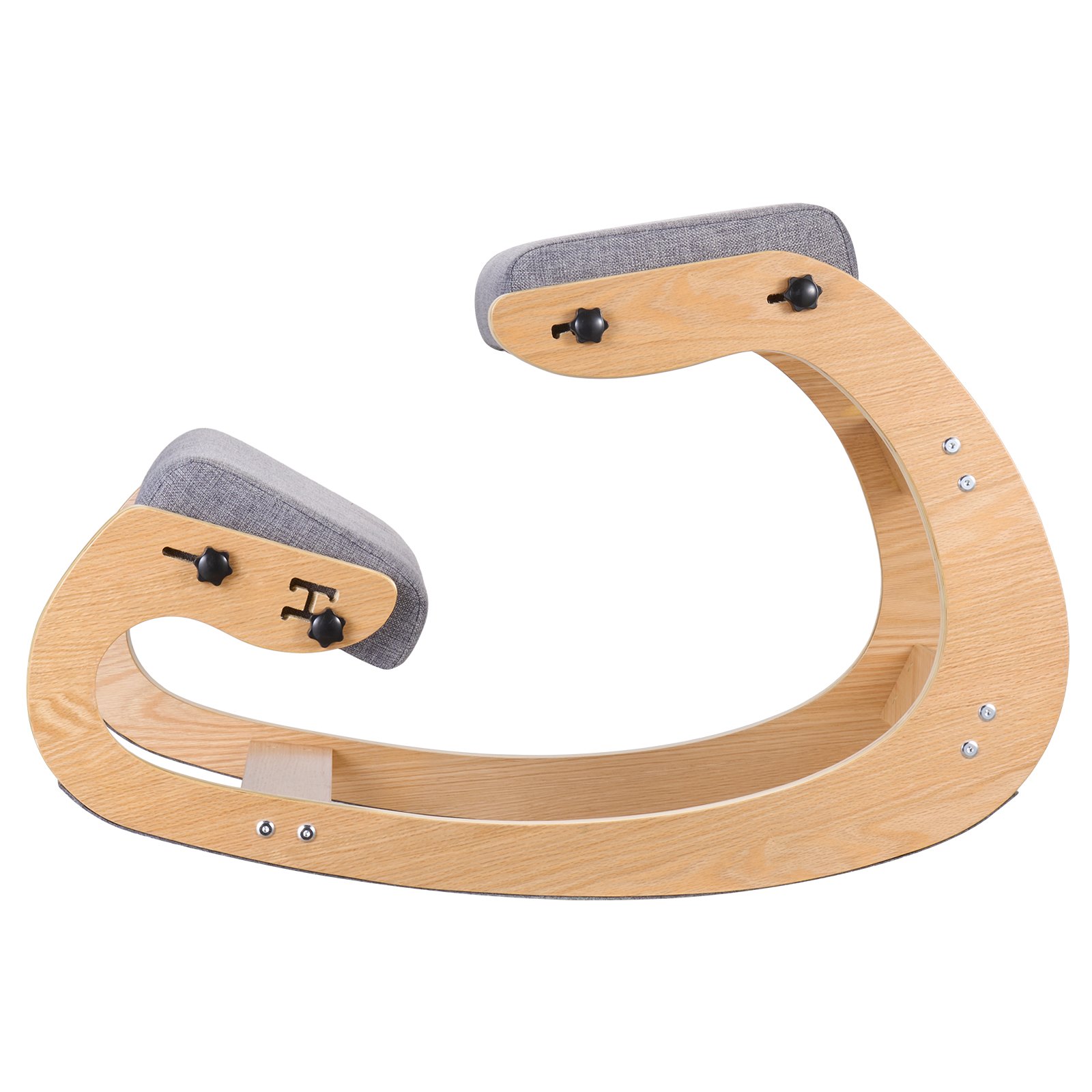 VEVOR Silla Ergonómica de Rodillas con Estructura de Madera, Cojines de Espuma Gruesa Ajustables Grises, Taburete para Rodillas Carga de 120 kg, Relajación de Cuello y Espalda para Hogar, Oficina
