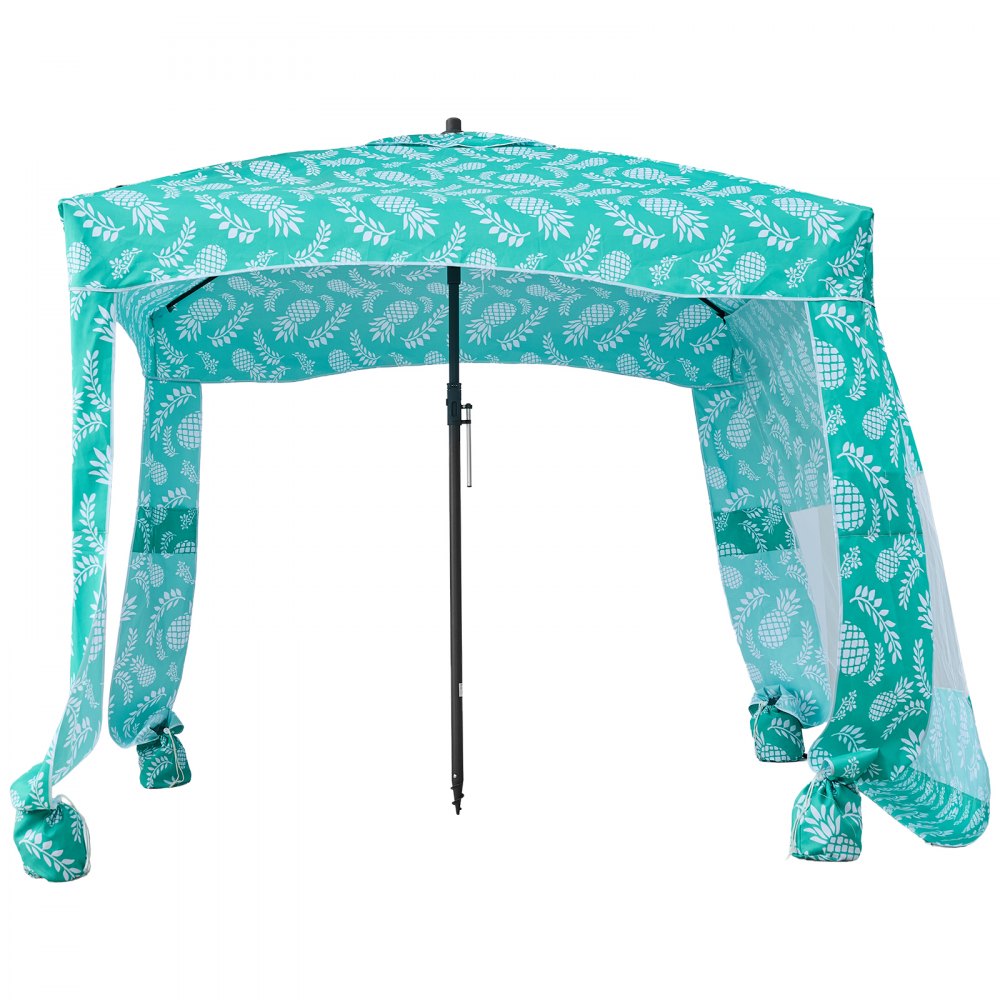 VEVOR Beach Cabana, 1.83 x 1.83 m Beach Canopy with Side Wall, UPF 50+ Protection Easy Setup Cabana Tent with Sand Pockets, Large Portable Shade Sun Shelter Outdoor Umbrella for Whole Family & Friends