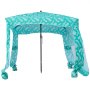 VEVOR Cabaña de Playa con Toldo Lateral, Ligero y Portátil, Protección Solar UPF 50+, Sacos de Arena y Sombrilla Portátil para Toda la Familia y Amigos, Rayas Verde Claro, 1830 x 1830 x 2290 mm