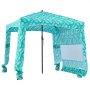 VEVOR Cabaña de Playa con Toldo Lateral, Ligero y Portátil, Protección Solar UPF 50+, Sacos de Arena y Sombrilla Portátil para Toda la Familia y Amigos, Rayas Verde Claro, 1830 x 1830 x 2290 mm