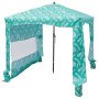VEVOR Cabaña de Playa con Toldo Lateral, Ligero y Portátil, Protección Solar UPF 50+, Sacos de Arena y Sombrilla Portátil para Toda la Familia y Amigos, Rayas Verde Claro, 1830 x 1830 x 2290 mm