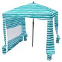 VEVOR Cabaña de Playa con Toldo Lateral, Protección Solar UPF 50+, con Sacos de Arena, Sombrilla Portátil para Toda la Familia, Resistente al Viento, Rayas Verdes y Blancas, 1830 x 1830 x 2290 mm