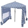 VEVOR Cabaña de Playa 183 x 183 cm, con Toldo Lateral, Protección Solar UPF 50+, con Sacos de Arena y Sombrilla Portátil Grande para Uso al Aire Libre en Familia y con Amigos, Rayas Azul Marino