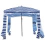 VEVOR Cabaña de Playa con Panel Lateral, Protección Solar UPF 50+, Sacos de Arena, Sombrilla Portátil para Disfrutar en Familia y con Amigos, Rayas Azul Marino y Blanco, 1830 x 1830 x 2290 mm