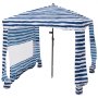 VEVOR Cabaña de Playa con Panel Lateral, Protección Solar UPF 50+, Sacos de Arena, Sombrilla Portátil para Disfrutar en Familia y con Amigos, Rayas Azul Marino y Blanco, 1830 x 1830 x 2290 mm