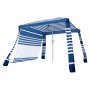 VEVOR Cabaña de Playa con Pared Lateral, Protección Solar UPF 50+, con Sacos de Arena, Toldo Portátil y Ajustable en Altura para Familias, Rayas Azul Marino, 2400 x 2400 x 2400 mm, 4-5 Personas