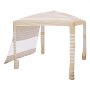 VEVOR Cabaña de Playa de 2,4 x 2,4 m, con Pared Lateral, Protección Solar UPF 50+, Incluye Sacos de Arena, Altura Ajustable y Portátil, Ideal para Toda la Familia y Amigos, Rayas Caqui y Blanco