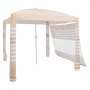 VEVOR Cabaña de Playa de 2,4 x 2,4 m, con Pared Lateral, Protección Solar UPF 50+, Incluye Sacos de Arena, Altura Ajustable y Portátil, Ideal para Toda la Familia y Amigos, Rayas Caqui y Blanco