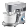 VEVOR Batidora de Pie de Helados 1,7 L, 6 Velocidades, Pantalla Digital LED, Temporizador, Paleta para Mezclar, Gancho para Masa y Protector contra Salpicaduras, Gris, 1400 W, 375 x 212 x 305 mm