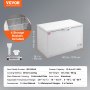 VEVOR Congelador Horizontal Grande de 345 L y 4 Cestas Extraíbles Independientes con Puerta Abierta Superior con Tapa de Bloqueo Temperatura Ajustable de 7 Niveles Iluminación LED 6 Ruedas