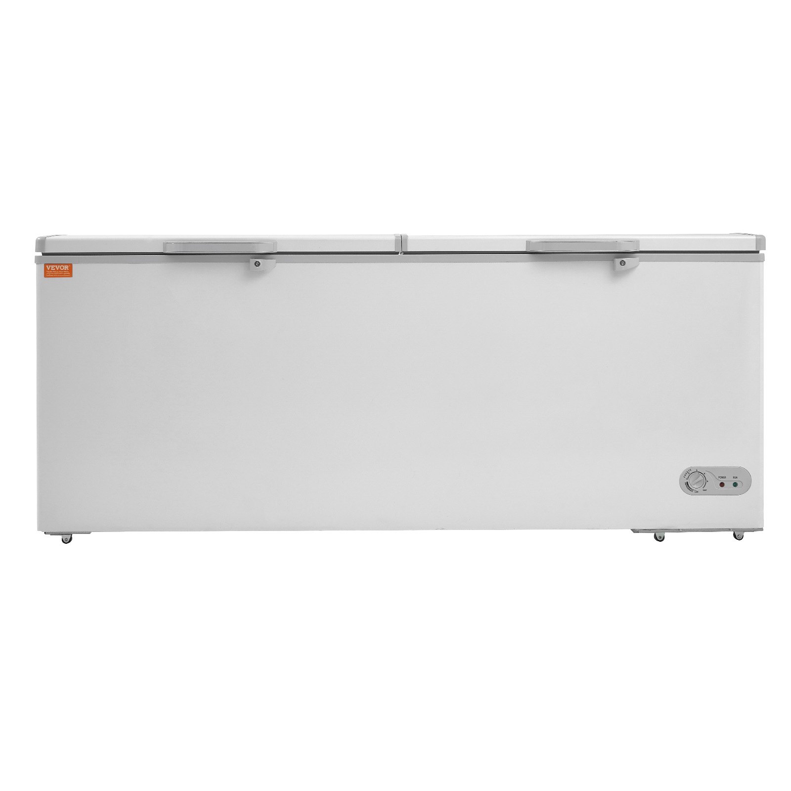 VEVOR Congelador horizontal de 561 L con Tapas de Doble Cierre Divididas Congelador Comercial Independiente y 4 Cestas Extraíbles Temperatura Ajustable de 7 Niveles Luz LED 6 Ruedas