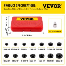 VEVOR Juego de Casquillos para Filtro de Aceite 14 Piezas con Adaptador Acero