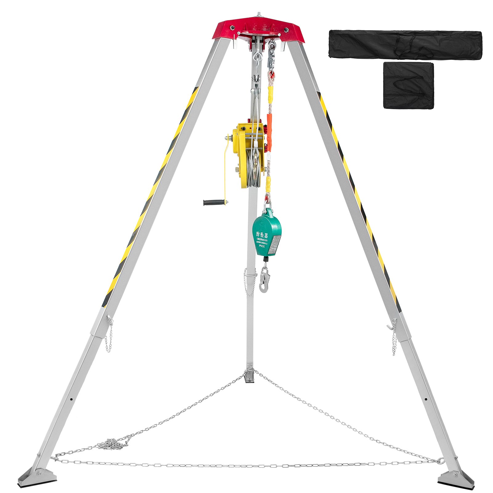 Soporte Aluminio Trípode Construcción Rescate Cabrestante 1800lb Patas De 2,45 M