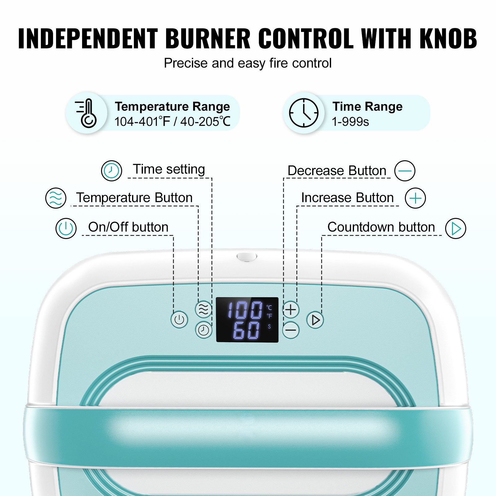 VEVOR Máquina de Impresión con Prensa de Calor para Camisetas, 770 W Prensa de Transferencia con Apagado Automático, Protección Contra Sobrecalentamiento y Ajuste de Tiempo, Color Blanco y Verde