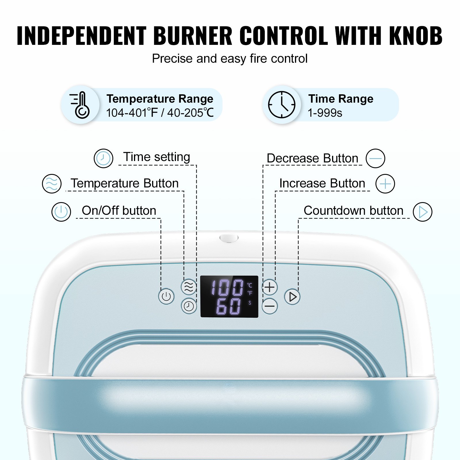 VEVOR Máquina de Impresión con Prensa de Calor para Camisetas, 770 W Prensa de Transferencia con Apagado Automático, Protección Contra Sobrecalentamiento y Ajuste de Tiempo, Color Blanco y Azul