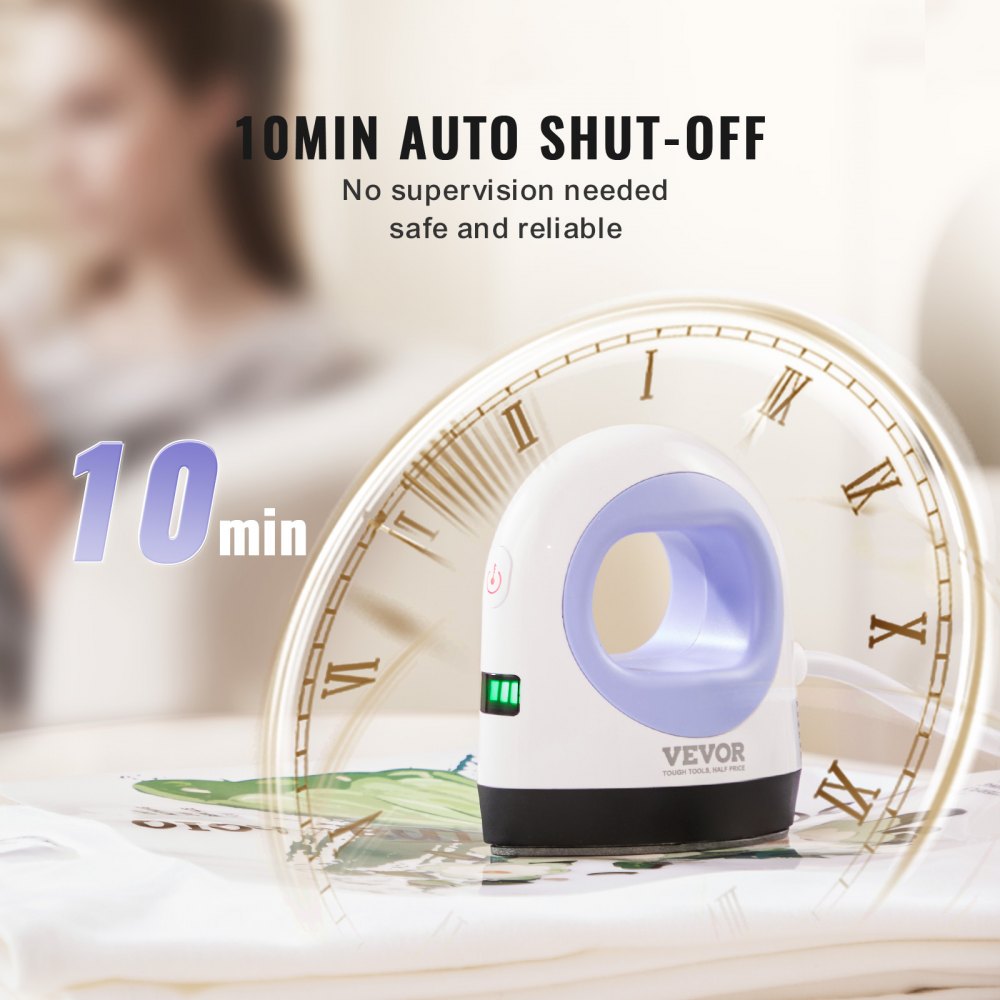 VEVOR Mini Máquina de Prensado Térmico Prensa Térmica Pequeña con Control de Temperatura de 3 Niveles y Apagado Automático, Máquina de Sublimación para Camisetas/Gorras/Posavasos, Azul y Blanco