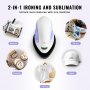 VEVOR Mini Máquina de Prensado Térmico Prensa Térmica Pequeña con Control de Temperatura de 3 Niveles y Apagado Automático, Máquina de Sublimación para Camisetas/Gorras/Posavasos, Azul y Blanco