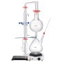 VEVOR Essential Oil Distillation Kit, 2000 ml Distillation Apparatus, 3.3 Boro Laboratory Glass Distillation Kit with 1000 W Heating Plate and 24-, 40-Connection, 28-Piece Set
