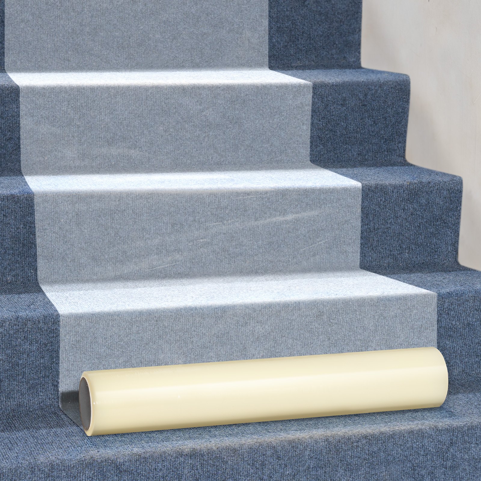 VEVOR Carpet Protection Film, 61 x 15 m, Floor and Surface Protection with Self-Adhesive Backing and Easy Installation, Self-Adhesive Polyethylene Car Mat Protection Roll for Construction and Renovation