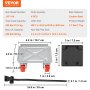 VEVOR Carro de Mudanzas 4PCS Mueve Muebles Pesados Capacidad 113,4 kg Acero al Carbono 4 Ruedas 360° Giro PP Plataforma Rodante Manejo de Muebles Mudanza Nevera Sofá Armario